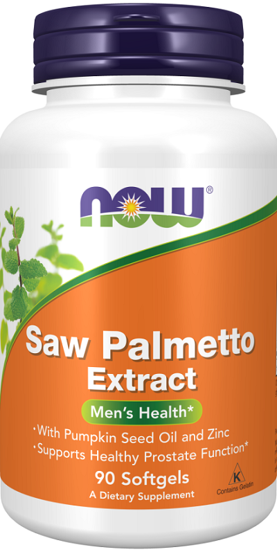 Now Saw Palmetto Extract 80mg + Pumpkin Seed Oil & Zinc Soft Gels 90