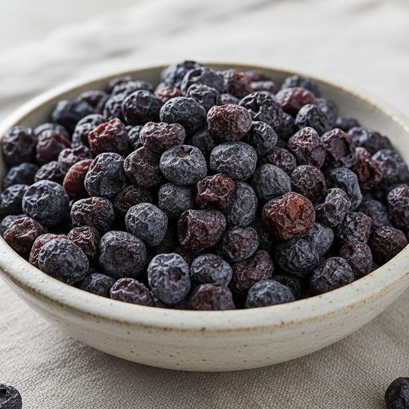 dried blueberries in bowl