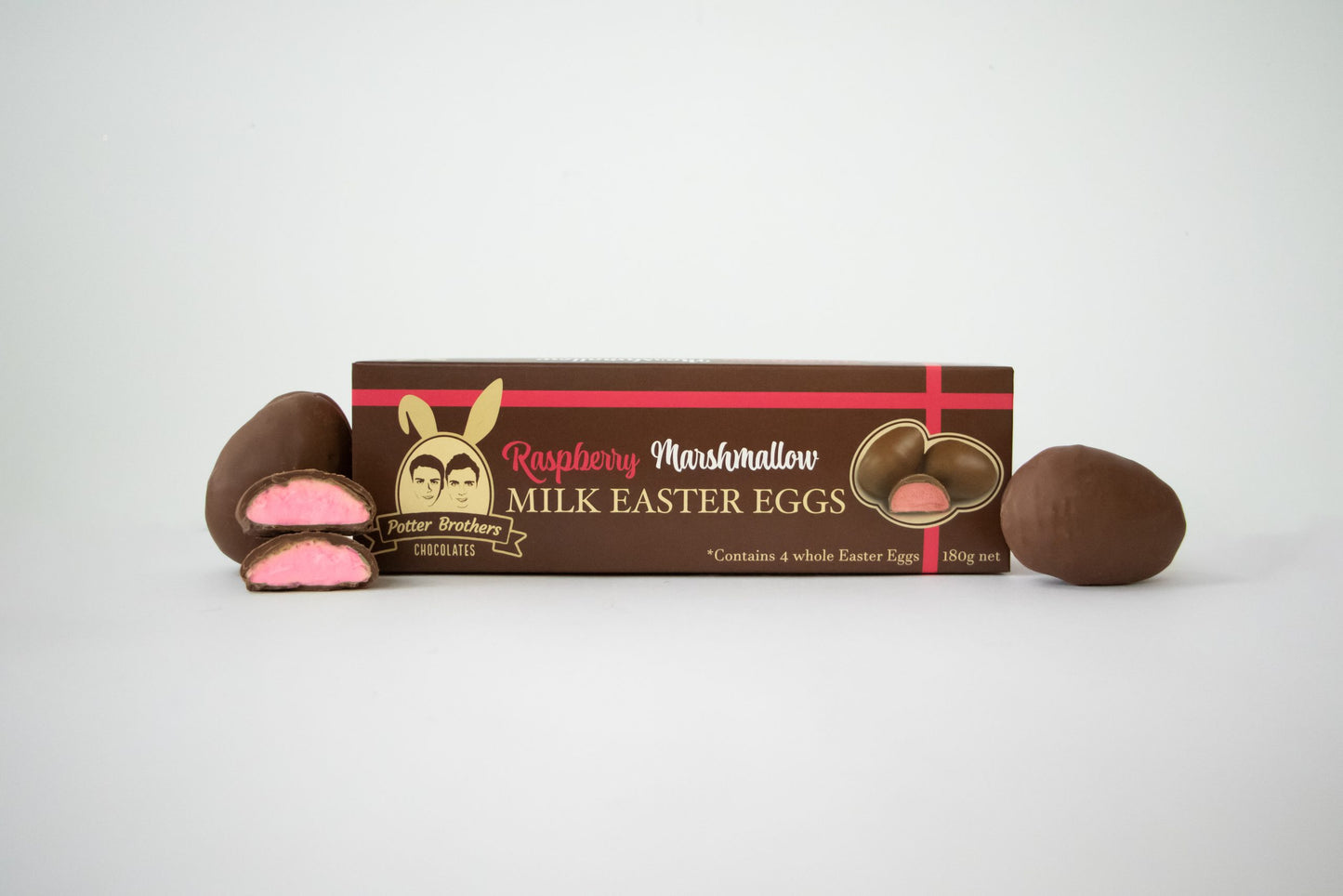Potter Brother Whole Raspberry Marshmallow Easter Eggs 4 Pack