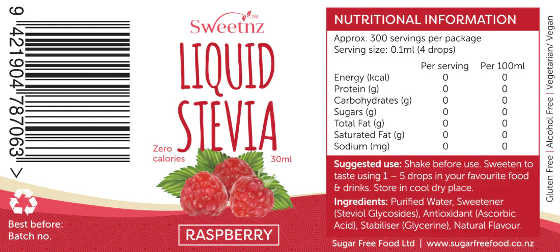 Sweet Nz Liquid Stevia Raspberry 30ml