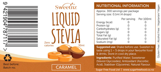 Sweet Nz Liquid Stevia Caramel 30ml