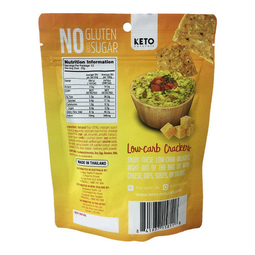 Keto Natural low carb Almond Flour Crackers Cheddar & Onion 64gm
