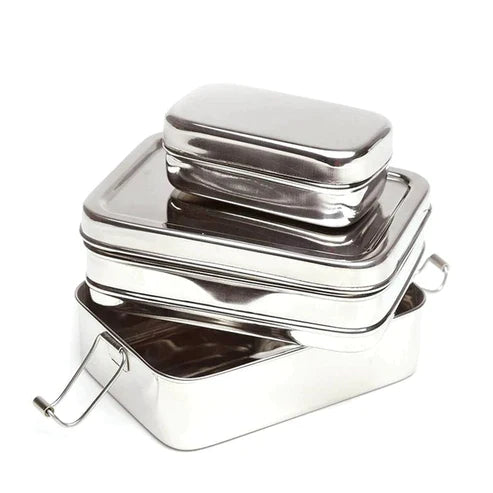 Meals In Steel Large Rectangular Double Layer Lunchbox