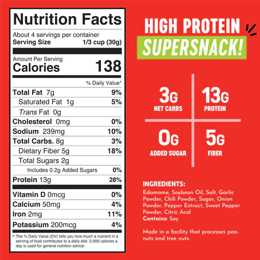 The Only Bean Crunchy Roasted Edamame Beans 113g- Sriracha