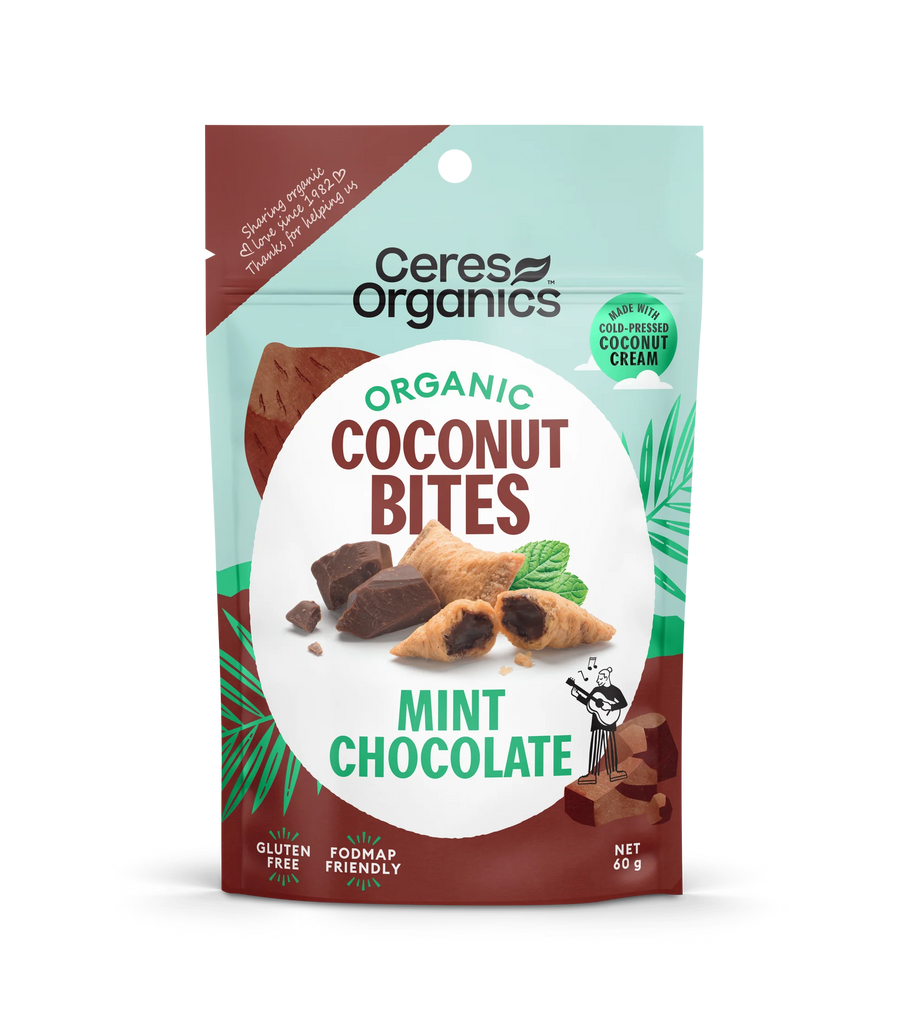 Ceres Organics Coconut Bites, Mint Chocolate - 60g