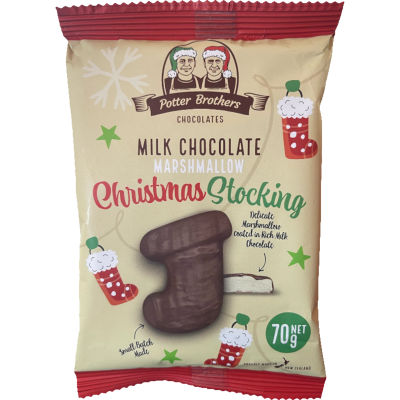 Potter Brothers Vanilla Milk Chocolate Marshmallow Christmas Stocking 70g
