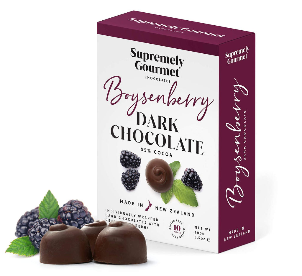 Supremely Gourmet Boysenberry Dark Chocolates 10 piece