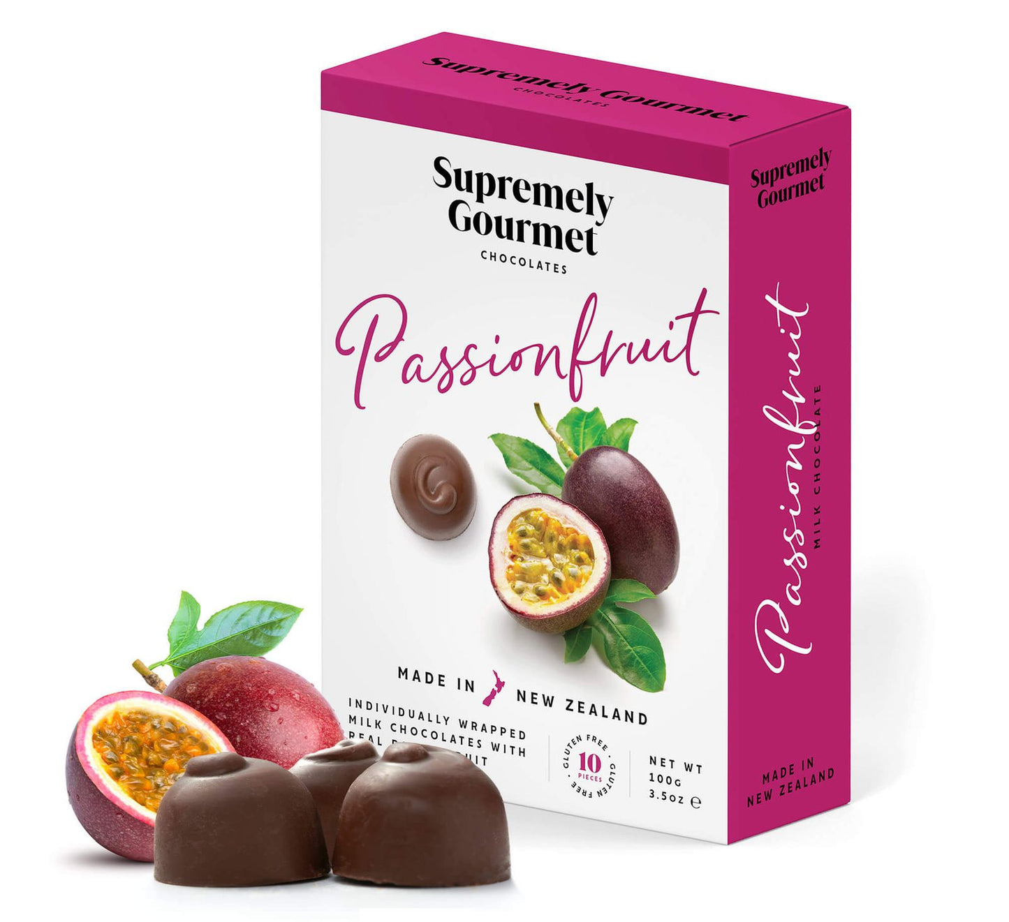 Supremely Gourmet Passionfruit Milk Chocolates 10 piece