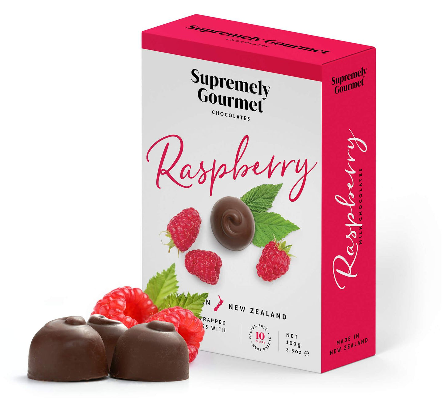Supremely Gourmet Raspberry Milk Chocolates 10 piece
