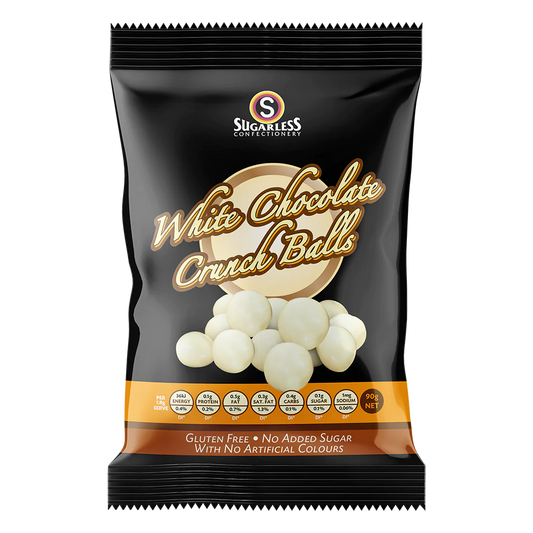 Sugarless Confectionery White Chocolate Crunch Balls - 90g