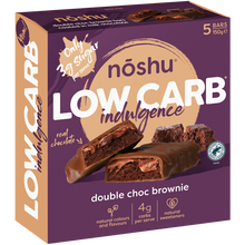 Noshu Low Carb Indulgence Double Choc Brownie Muesli Bars 5 x 30g