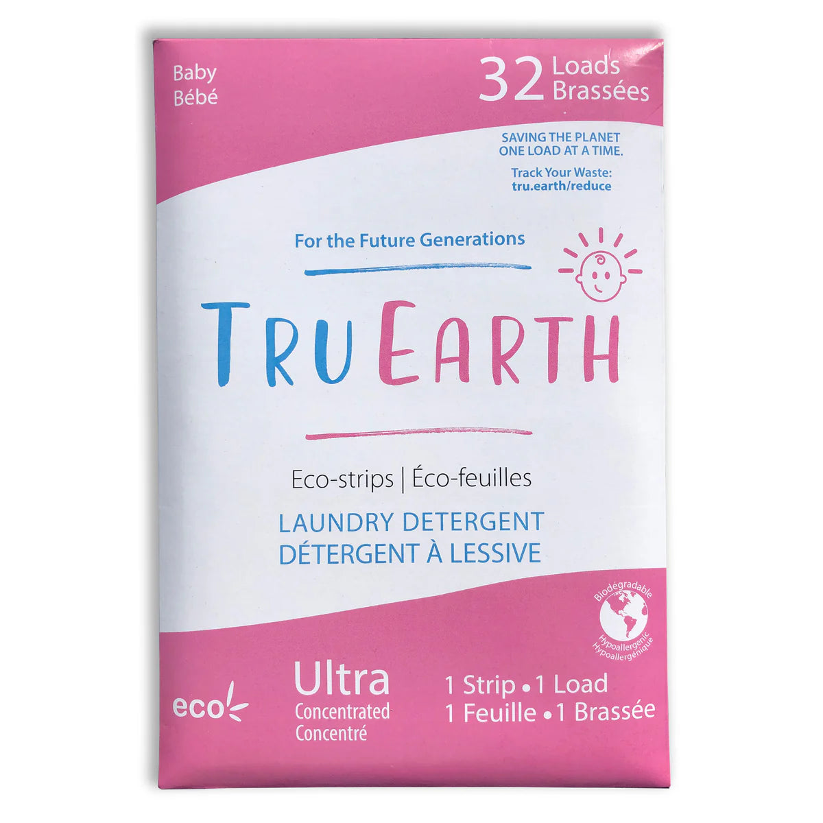 Tru Earth Eco-friendly Ultra Concentrated Laundry Detergent Baby Eco-Strips 32 Loads