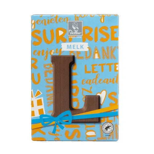 DE HEER CHOCOLATE LETTER MILK 'L' 65g