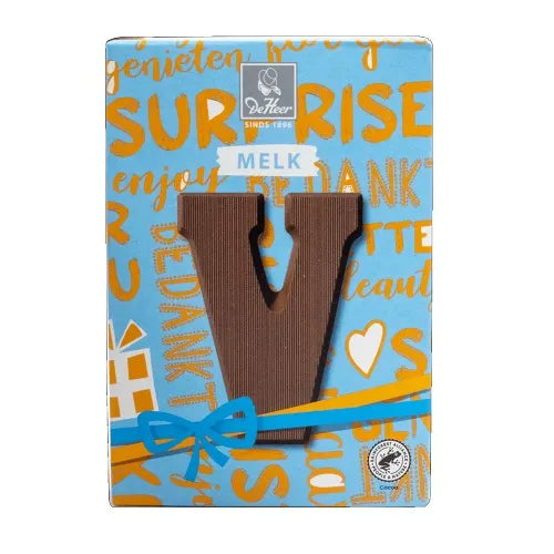 DE HEER CHOCOLATE LETTER MILK 'V' 65 g