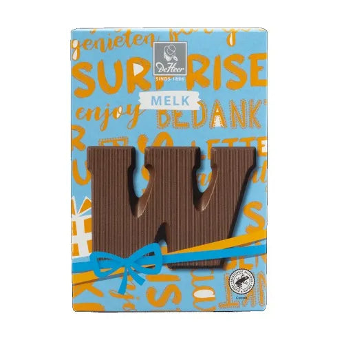 DE HEER CHOCOLATE LETTER MILK 'W' 65 g