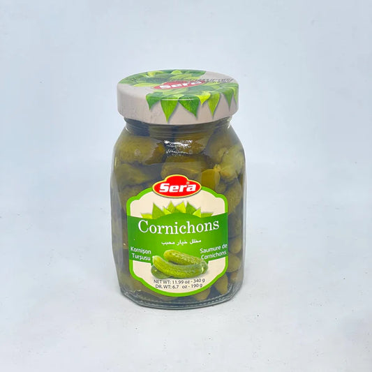 SERA Cornichons — baby gherkins (small pickled cucumbers) in brine-340grm