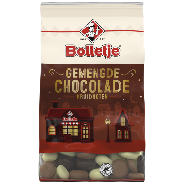 Bolletje Gemengde Chocolate Kruidnoten 250g (Mixed Chocolate Gingerbread)