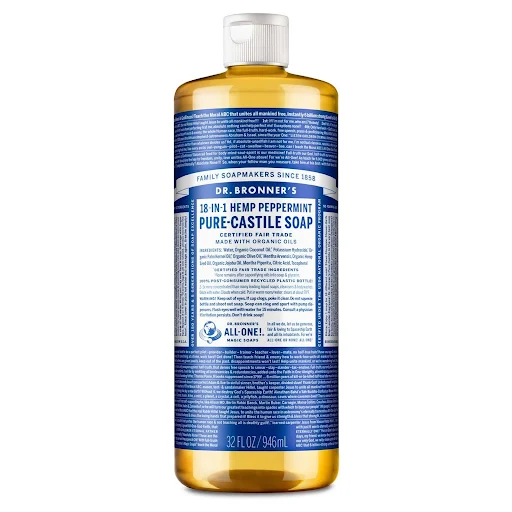 Dr Bronner's 18-in-1 Hemp Peppermint Pure Castile Liquid Soap 946ml