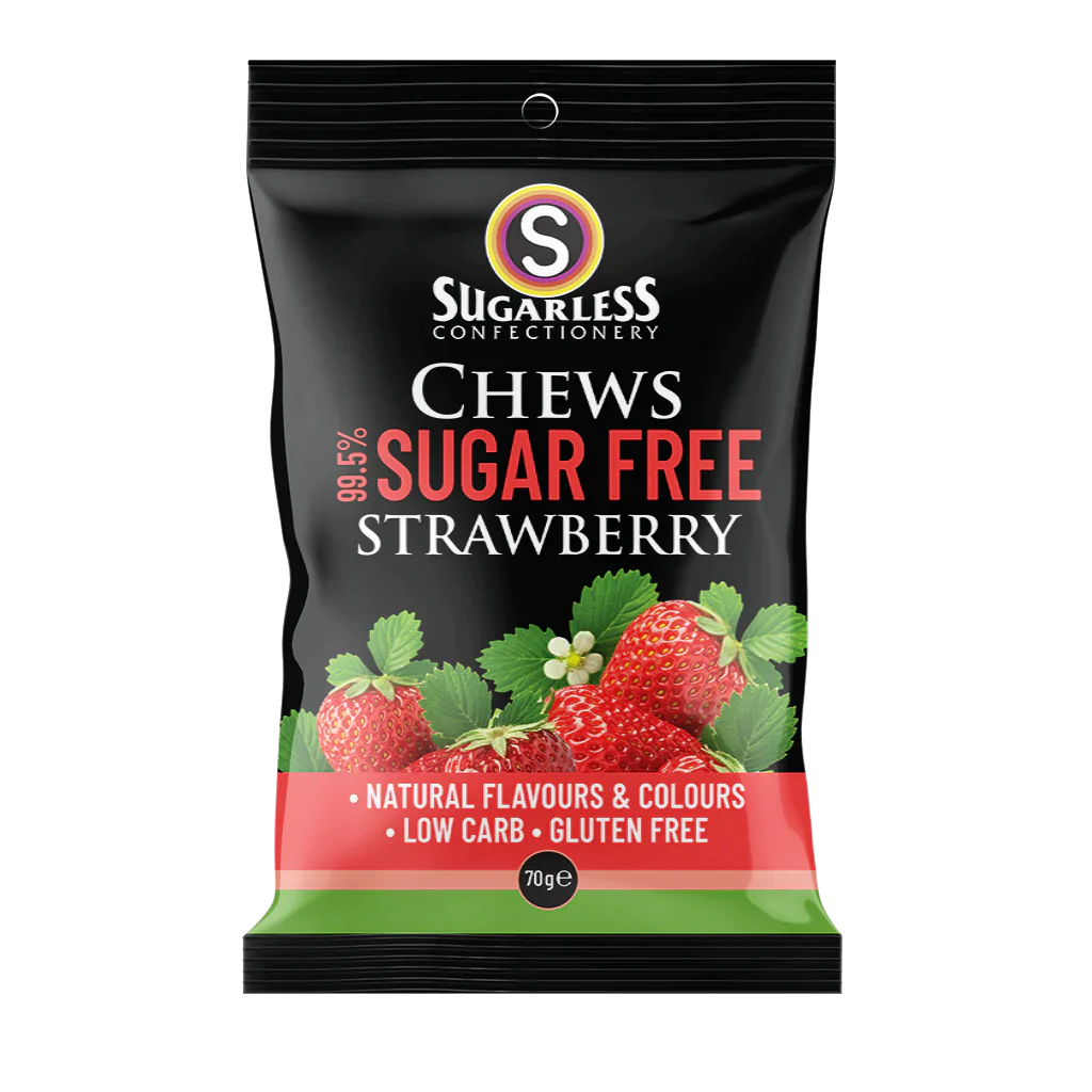 Sugarless Confectionery Strawberry Chews 70g