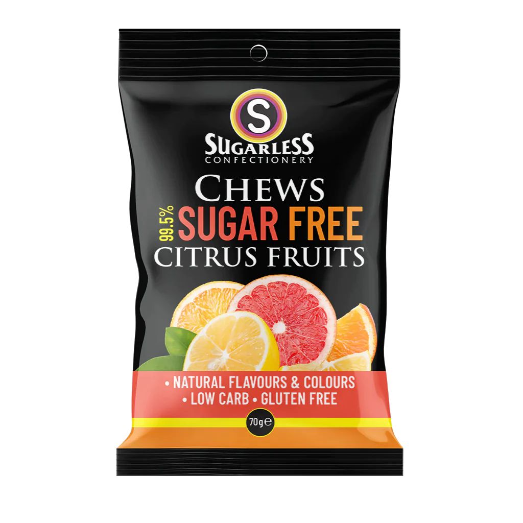 Sugarless Confectionery Citrus Fruit Chews 70g