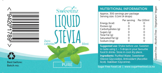 Sweet Nz Liquid Stevia Pure Unflavoured 30ml