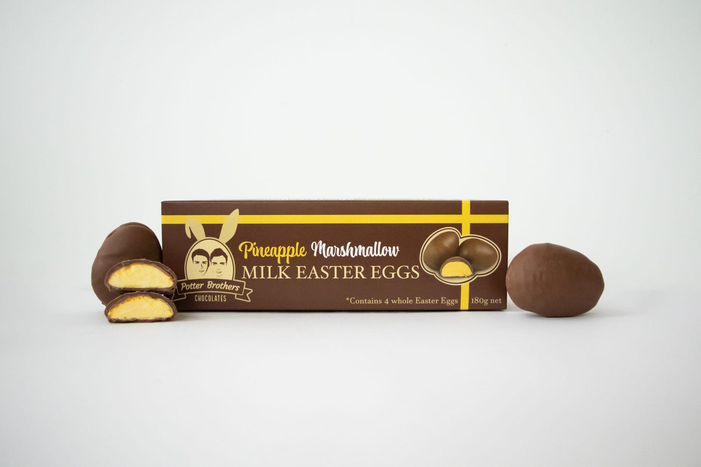 Potter Brothers Pineapple Marshmallow Milk Easter Eggs 4Pack