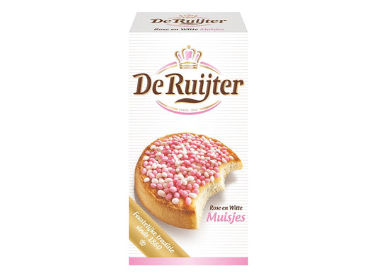 DE RUIJTER SPRINKLES PINK/WHITE 330g