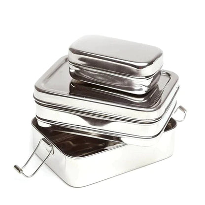 Meals In Steel Large Rectangular Double Layer Lunchbox
