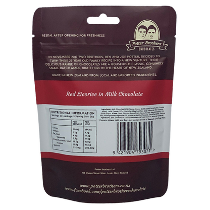 Potter Brother Red  Licorice In Milk Chocolate130g