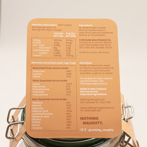 NZ Whey Protein ISOLATE 1kg VANILLA